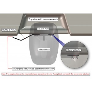 Between JP/Motor or Transom/Motor 2" Setback, 6" Rise, Port Side, Black