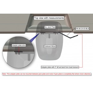 Between JP/Motor or Transom/Motor 2" Setback, 6" Rise, Starboard Side, Black