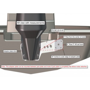 Between JP/Motor or Transom/Motor 5" Setback, 6" Rise, Starboard Side, White