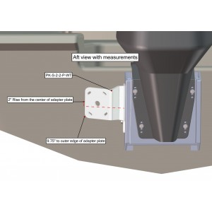 Side Mount to Jack-Plate 2" Setback, 2" Rise, Port Side, White