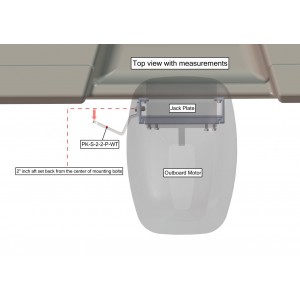 Side Mount to Jack-Plate 2" Setback, 2" Rise, Port Side, White