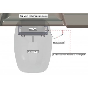 Side Mount to Jack-Plate 2" Setback, 2" Rise, Starboard Side, White