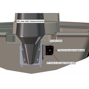 Side Mount Negative 2" aft Setback, 2" Rise, Starboard Side, Black