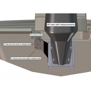 Side Mount to Jack-Plate Negative 2" aft Setback, 6" Rise, Port Side, Black