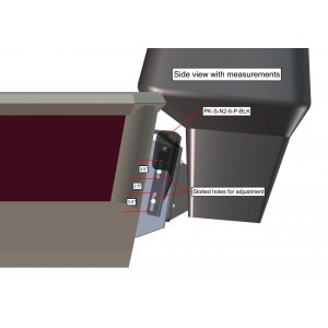 Side Mount to Jack-Plate Negative 2" aft Setback, 6" Rise, Port Side, Black