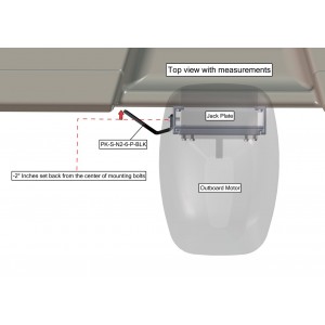 Side Mount to Jack-Plate Negative 2" aft Setback, 6" Rise, Port Side, Black