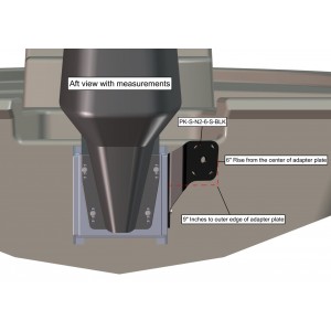 Side Mount to Jack-Plate Negative 2" aft Setback, 6" Rise, Starboard Side, Black