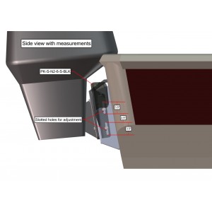 Side Mount to Jack-Plate Negative 2" aft Setback, 6" Rise, Starboard Side, Black