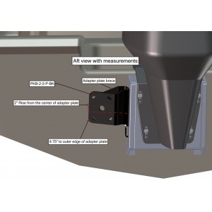 Braced Side Mount to Jack-Plate 2" Setback, 2" Rise, Port Side, Black