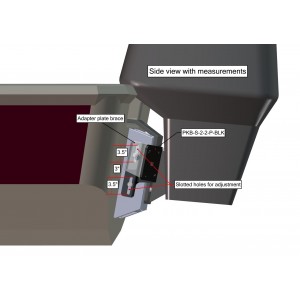 Braced Side Mount to Jack-Plate 2" Setback, 2" Rise, Port Side, Black