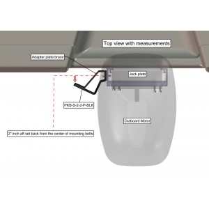 Braced Side Mount to Jack-Plate 2" Setback, 2" Rise, Port Side, Black