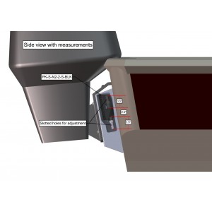 Dual Side Mount to Jack-Plate Negative 2" aft setback, 2" Rise, Port/Starboard Side, Black