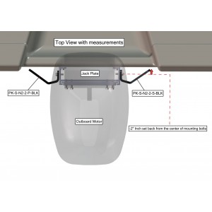 Dual Side Mount to Jack-Plate Negative 2" aft setback, 2" Rise, Port/Starboard Side, Black